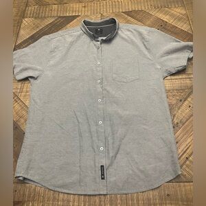 Men's Casual Gray Button-Down Shirt